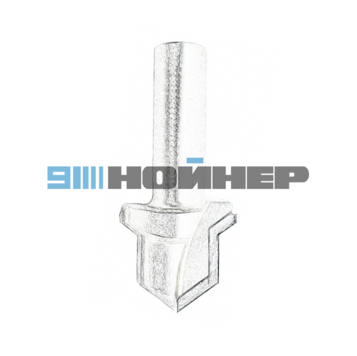 Концевая фреза алмазная профильная D44,3 B40 S20 Z2 RH 90° эскиз