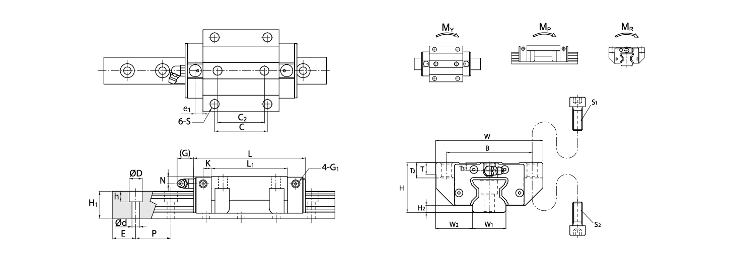 Каретки MSR LE чертеж