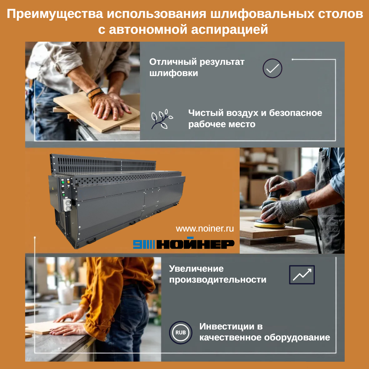 Преимущества использования шлифовальных столов с автономной аспирацией Преимущества использования шлифовальных столов с автономной аспирацией