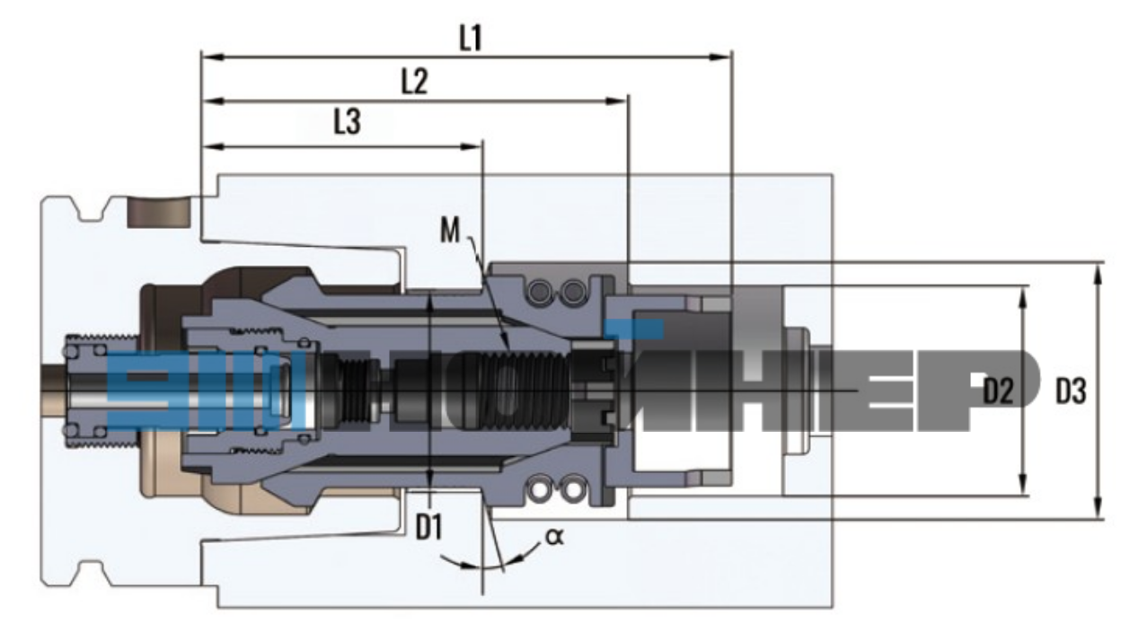 Цанговый зажим MO-HSK63 чертеж Цанговый зажим MO-HSK63 чертеж