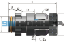 38 0400-63 Цанговый зажим MP-HSK63 Цанговый зажим MP-HSK чертеж