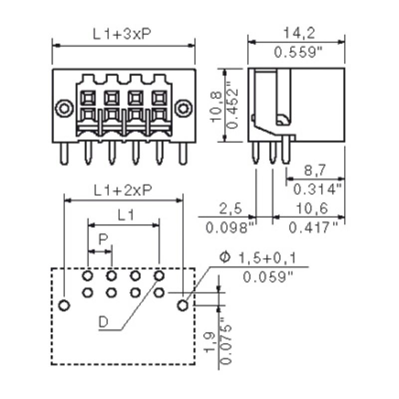 1795010000 Соединитель S2L-SMT 3.50_36_90LF 3.2SN BK BX WEIDMULLER чертеж 1795010000 Соединитель S2L-SMT 3.50_36_90LF 3.2SN BK BX WEIDMULLER чертеж