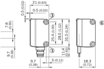 1052444 Фотоэлектрический датчик GTB6-P1212 SICK чертеж