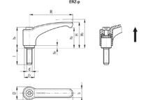 238375-C1 Регулируемая ручка ERZ.63-p-M10x25-C1 ELESA+GANTER чертеж
