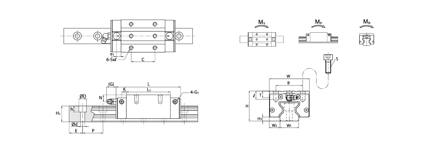 Каретки MSR S чертеж Каретки MSR S чертеж