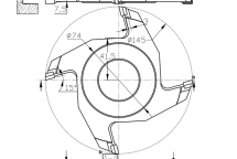 Чертеж фрезы 40.0686.01 D145 B12 d40 Z4
